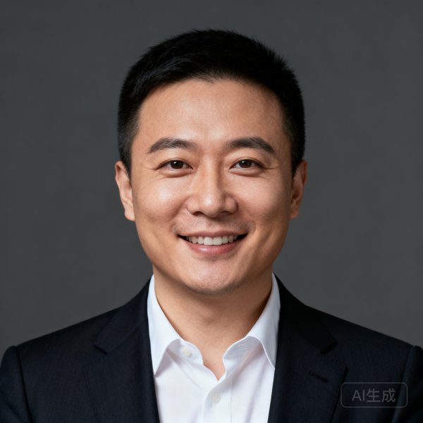好体育创始人兼CEO张磊的商务正装头像，背景为简洁的深灰色，人物面带微笑眼神坚定